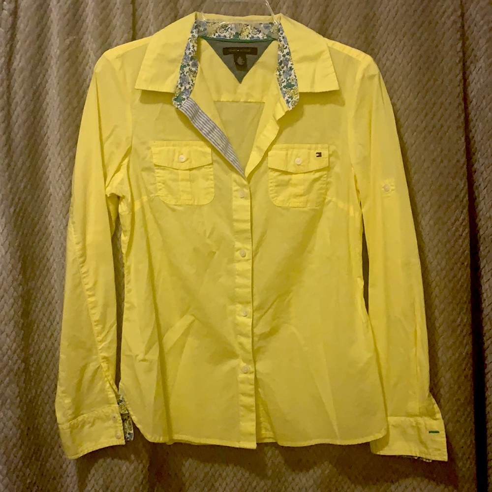 EUC Tommy Hilfiger yellow button down